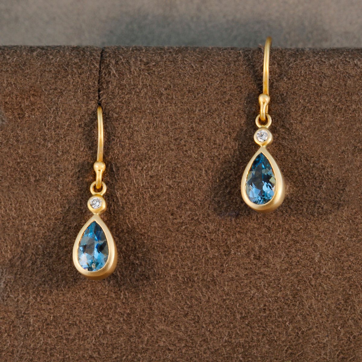 Aquamarine Pear Drop Earrings